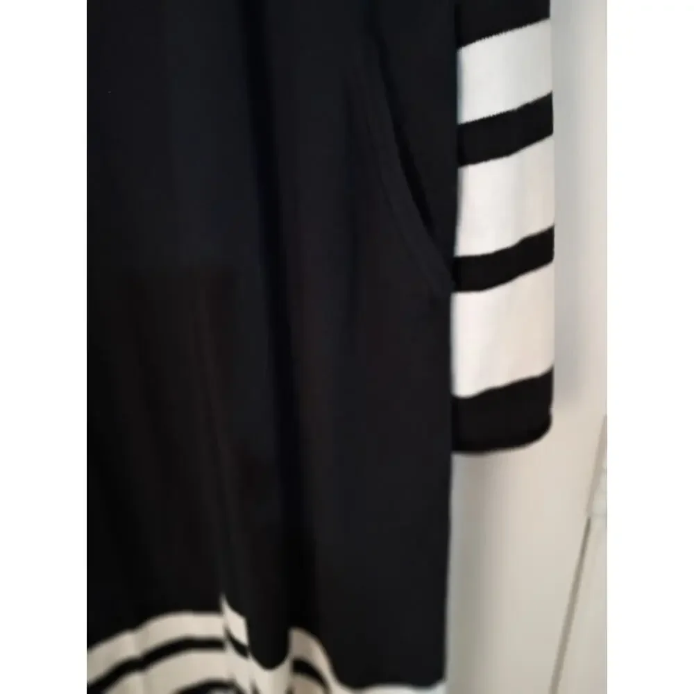 Women's Parrish LA Black & White Cardigan Sweater Size M/L - Picture 3 of 6